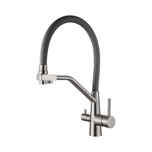 WISENT WL85966-0 stainless steel kitchen faucet, grey spout — Wisent.lv