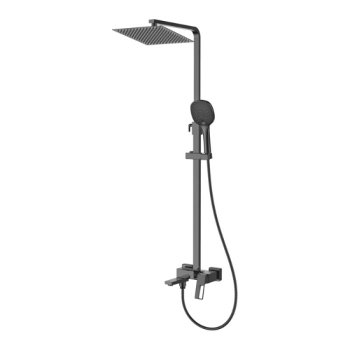 Shower column with bath mixer WISENT WL3503D gunmetal, rain shower, 3 modes